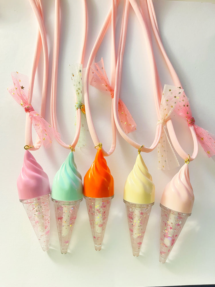 Ice Cream Cone Lip Gloss Necklace