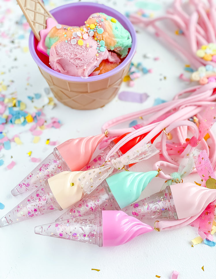 Ice Cream Cone Lip Gloss Necklace